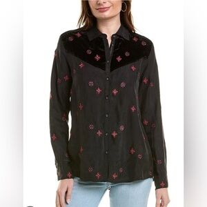 Johnny was
Women's Black Maxine Western Seamed Shirt L